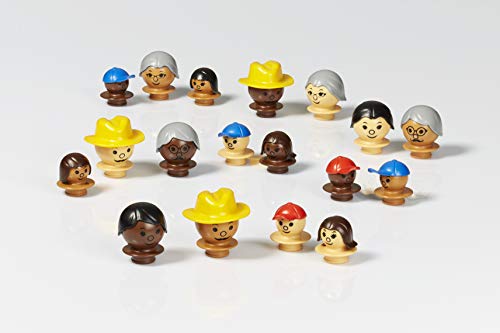 Plasticant Mobilo Figuren hell, braun, dunkelbraun, 18 Teile - Kreatives Konstruktionsspielzeug made in Germany - bauen, spielen, lernen für Kinder 3 - 8 Jahre, rot, gelb, blau von Plasticant Mobilo