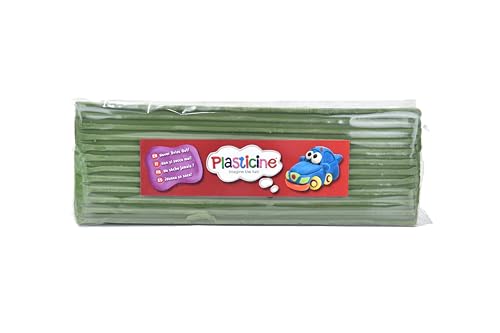 Plasticine 400g, Armeegrün #67, Modelliermasse für Animatoren und Modellbauer, leicht zu Formen, ideal für Skulpturen, Modelle und Stop-Motion von Plasticine