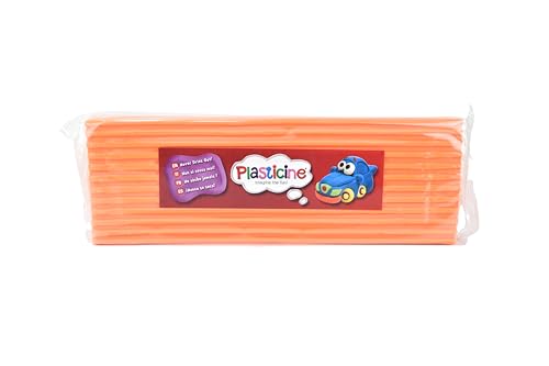 Plasticine 400g, Fluro Orange #100, Modelliermasse für Animatoren und Modellbauer, leicht zu Formen, ideal für Skulpturen, Modelle und Stop-Motion von Plasticine