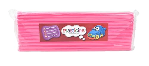 Plasticine 400g, Fluro Pink #103, Modelliermasse für Animatoren und Modellbauer, leicht zu Formen, ideal für Skulpturen, Modelle und Stop-Motion von Plasticine