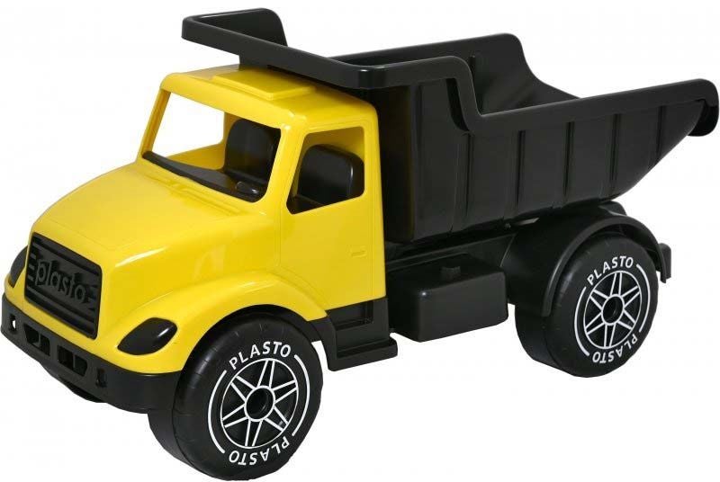 Plasto Großer Lastwagen mit geräuschlosen Rädern, Gelb/Schwarz von Plasto