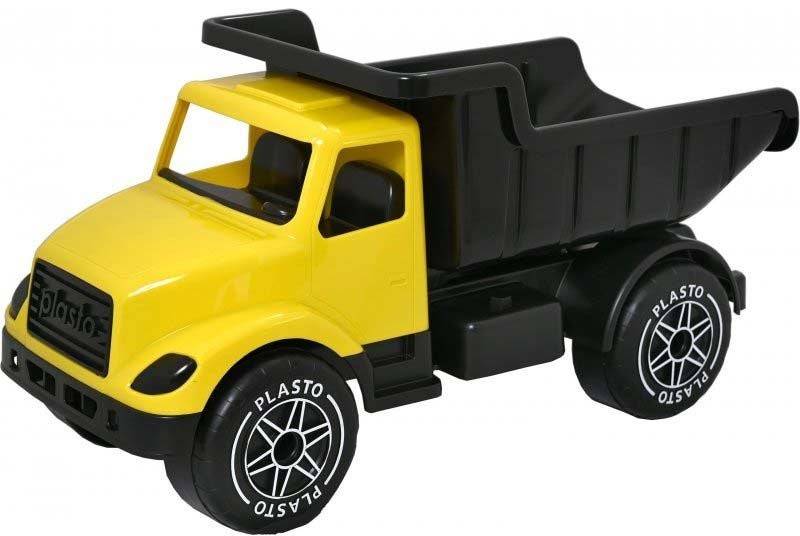 Plasto Großer Lastwagen mit geräuschlosen Rädern, Gelb/Schwarz von Plasto