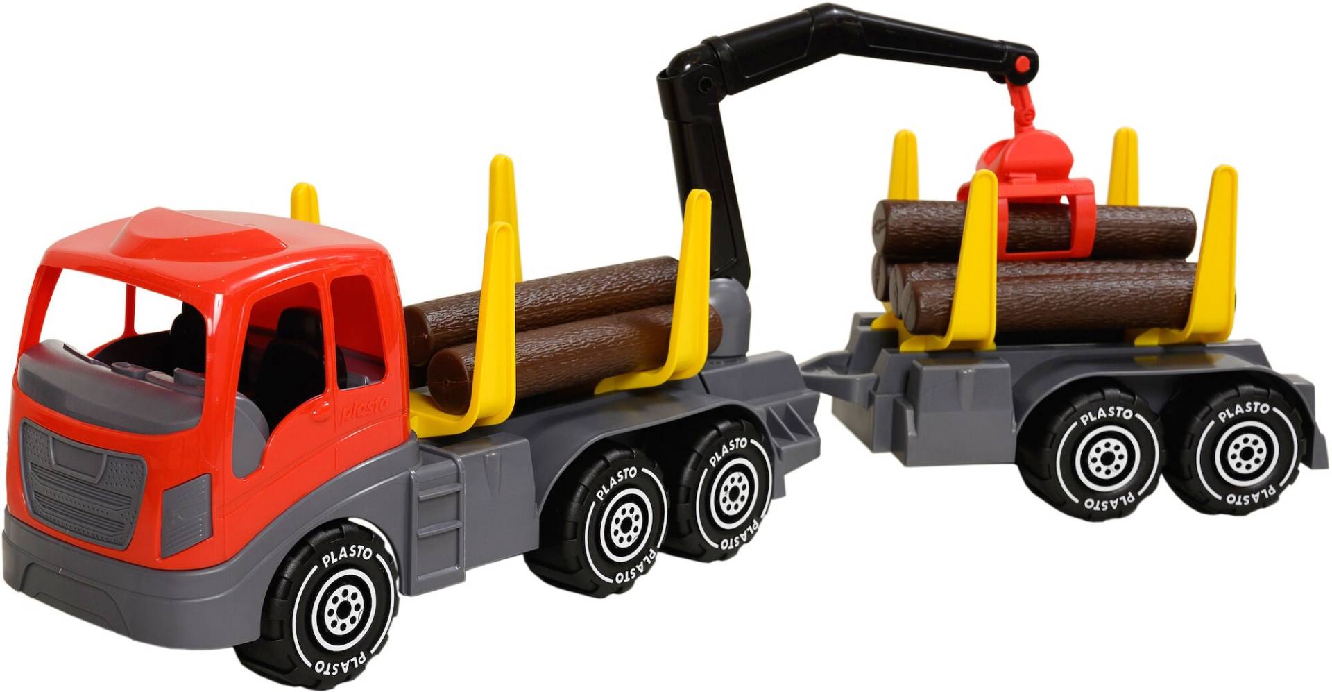 Plasto Holztransporter mit Kran, Anhänger &  Stämmen 74 cm von Plasto