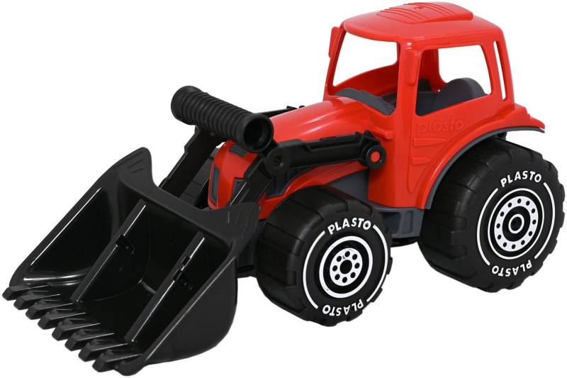 Plasto Traktor Mit Frontlader, Rot/Schwarz von Plasto