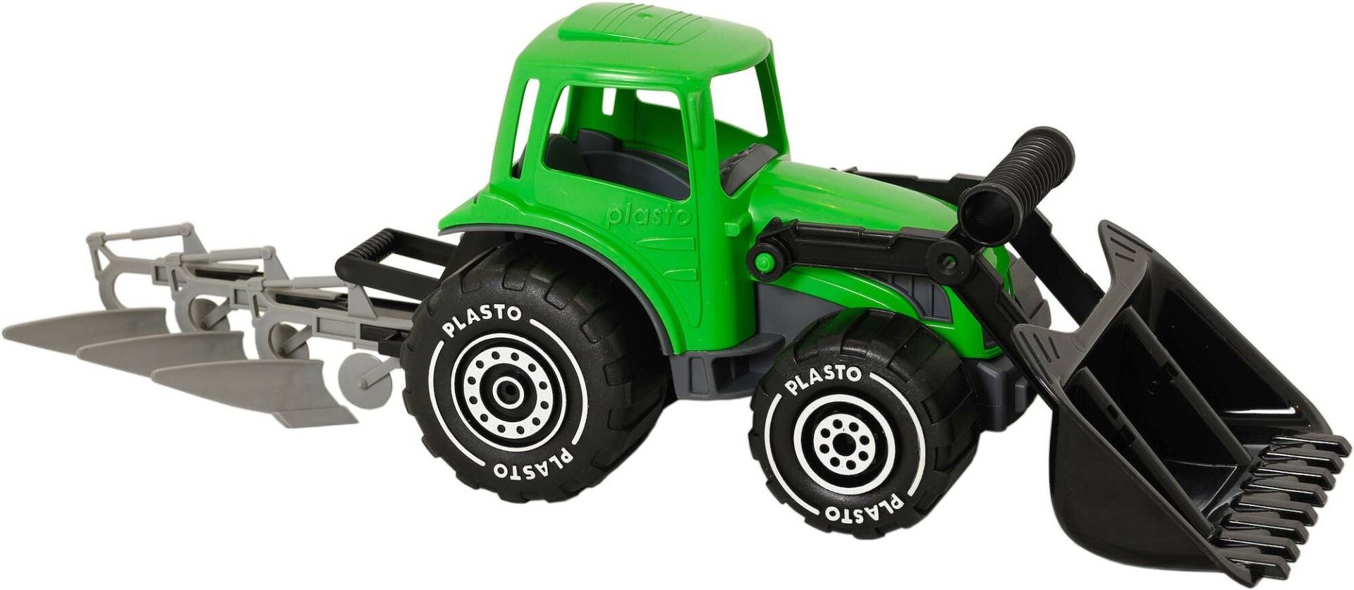 Plasto Traktor mit Pflug &  Frontlader 52 cm von Plasto
