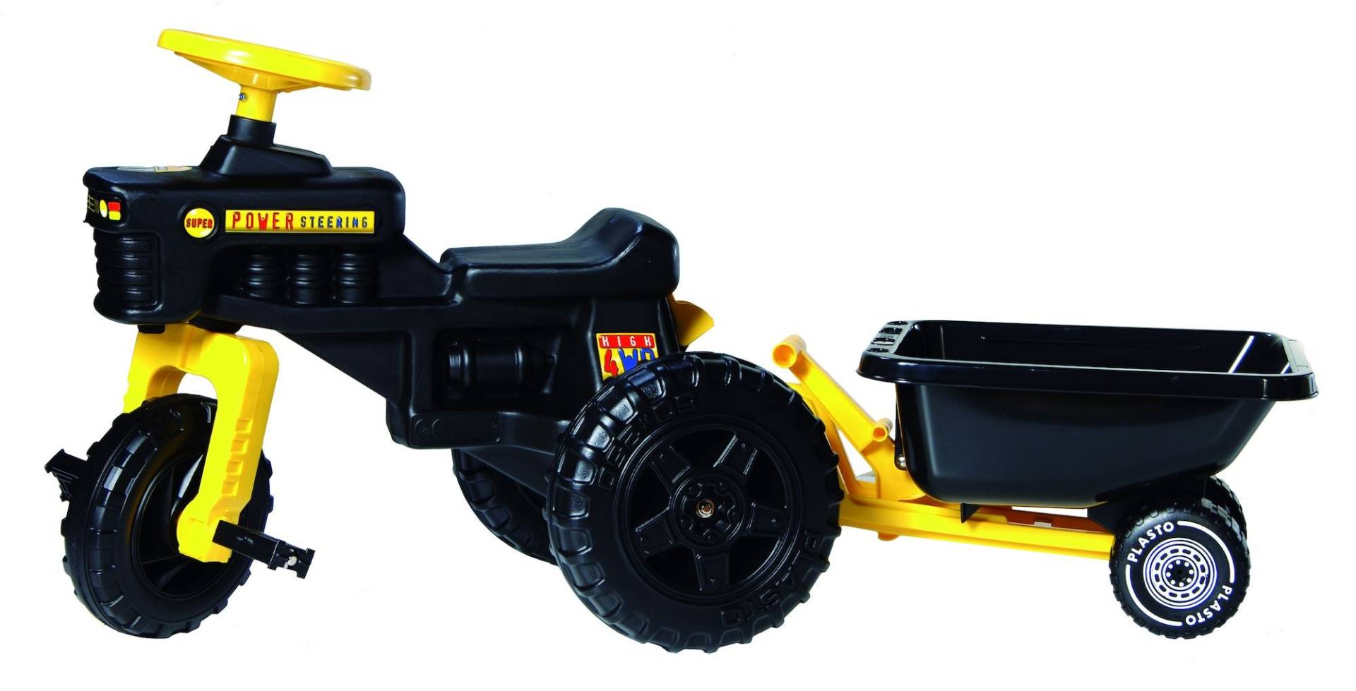 Plasto Trettraktor Mit Anhänger, Schwarz Plasto Trettraktor Mit Anhänger, Schwarz von Plasto