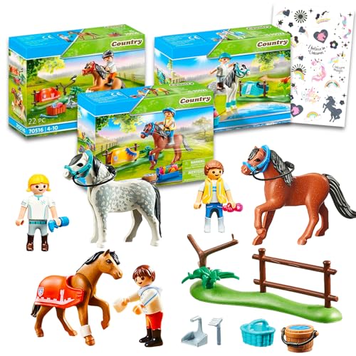 Pony Pretend Play Actvity Sets – Bundle mit 3 baubaren Ponys inklusive walisischen, klassischen und Connemara-Pony-Pony-Tattoos, Pferde und Ponys Spielzeug für Mädchen Pony Pretend Play Actvity Sets – Bundle mit 3 baubaren Ponys inklusive walisischen, klassischen und Connemara-Pony-Pony-Tattoos, Pferde und Ponys Spielzeug für Mädchen von Platinum Series