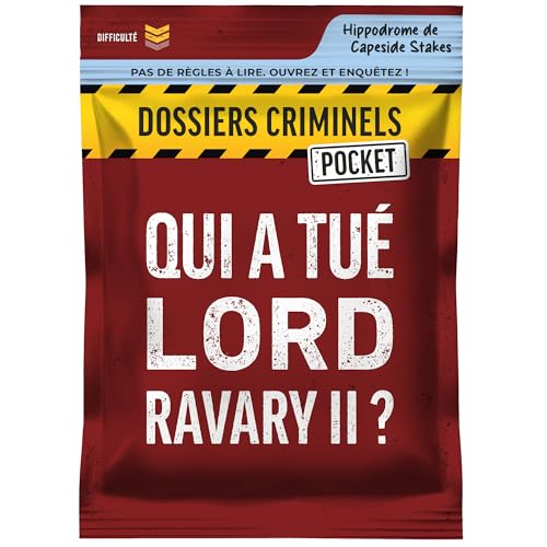 Criminels Pocket – Wer hat Lord Ravary II getötet? Mord in der Welt der Pferderennen – Neues Konzept – Taschenermittlungsspiel – mit Familie oder Freunden – 1-6 Spieler – 45 Minuten von Platonia Games