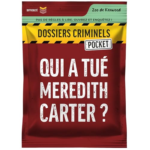 Platonia Games Criminels Pocket – Wer hat Meredith Carter getötet? Mord in einem Zoo in Kanada – Neues Konzept – Taschenermittlungsspiel – in der Familie oder unter Freunden – 1-6 Spieler – 45 Minuten von Platonia Games