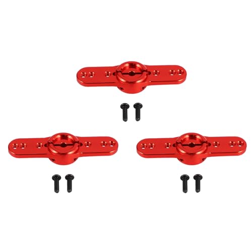 Plawee 3X Metall 15T Servo Horn 15 Zahnlenkung Servo Arm für 1/5 RC Kletter Auto Benzin/ElektrizitäT Rot von Plawee