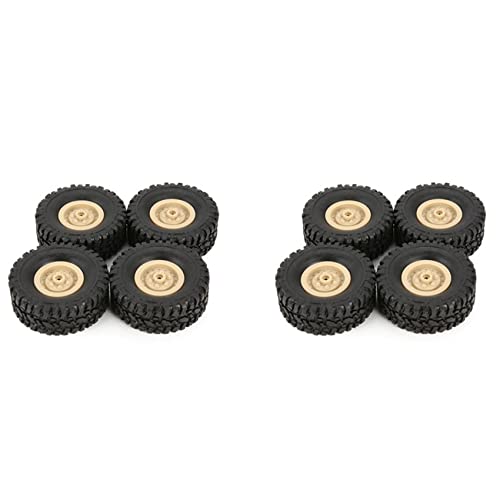 Plawee 8 Stücke Gummi Felge Reifen Reifen Für RC 1/16 Klettern Crawler Auto B-1 / B-24 / C-14 / C-24 / B-16 Modell Teile Zubehör, Gelb von Plawee
