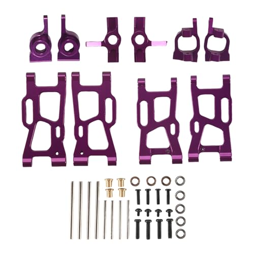Plawee Metalllenkbecher-Schwenkarm-Upgrade-Teilesatz für 144001 1/14 124018 124019 1/12 RC-AutozubehöR, Lila Plawee Metalllenkbecher-Schwenkarm-Upgrade-Teilesatz für 144001 1/14 124018 124019 1/12 RC-AutozubehöR, Lila von Plawee