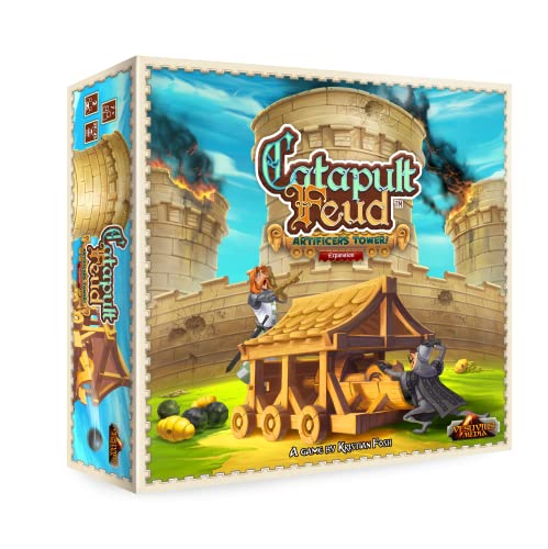 Play All Day Games: Catapult Feud Game Artificer's Tower, Erweiterung, Basis zum Spielen erforderlich, 30 bis 45 Minuten Spielzeit, 2 Spieler Spiel von Vesuvius Media