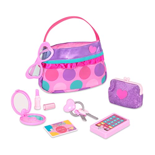 Play Circle Handtasche – Prinzessinnen Tasche für Kinder – 8-teilige Spielzeugtasche mit Spielzeug Schminke, Geldbörse, Handy, Handy, Schlüssel und mehr für Kinder ab 3 Jahren von Battat