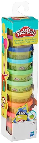 Der Play-Doh Party Turm mit 10 verschieden farbigen Dosen Play-Doh Knete à 28 g ist der lustig bunte Spielspaß für jeden Geburtstag und das perfekte Geschenk, 22037EU6 von Play-Doh