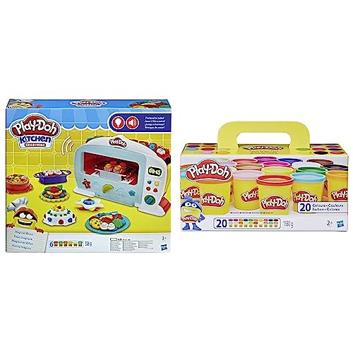 Hasbro Play-Doh - Magischer Ofen Knete, für fantasievolles und kreatives Spielen. Für Kinder ab 3 Jahren & A7924EUC Super Farbenset 20er Pack, Knete für fantasievolles und kreatives Spielen von Play-Doh
