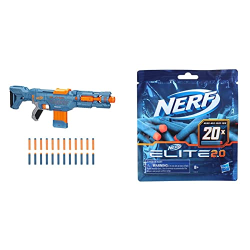 NERF Elite 2.0 Echo CS-10 Blaster – 24 NERF Darts & Nerf Elite 2.0 20er Dart Nachfüllpackung – enthält 20 Nerf Elite 2.0 Darts, kompatibel mit Allen Nerf Elite Blastern von Hasbro