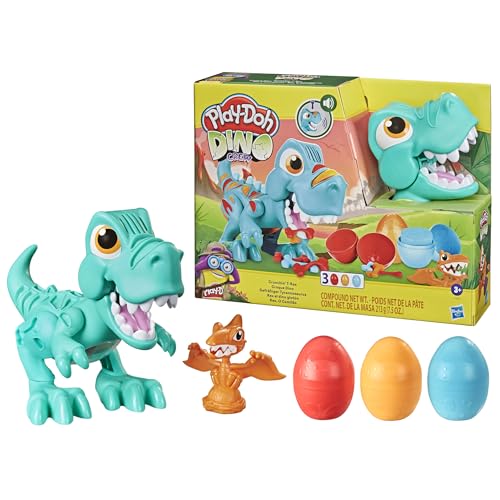 Play-Doh Dino Crew Gefräßiger Tyrannosaurus, Spielzeug für Kinder ab 3 Jahren mit lustigen Dinogeräuschen und Eiern a 70 g, No Color, One Size von Play-Doh