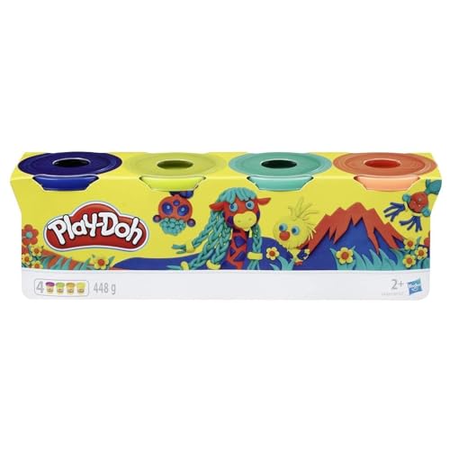 Play-Doh 4er Pack WILD, Knete für fantasievolles und kreatives Spielen E4867ES0 Mehrfarbig von Play-Doh