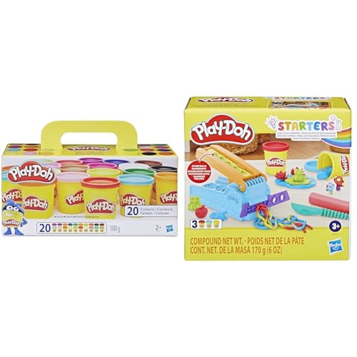 Play-Doh A7924EUC Super Farbenset (20er Pack), Knete für fantasievolles und kreatives Spielen & Knetwerk Starter-Set für Kinder zum Kneten und Spielen von Play-Doh