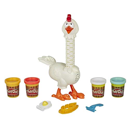 Play-Doh E6647 Animal Crew Cluck-a-Dee Verrücktes Huhn, Bauernhof-Spielset mit 4 Farben Knete von Play-Doh
