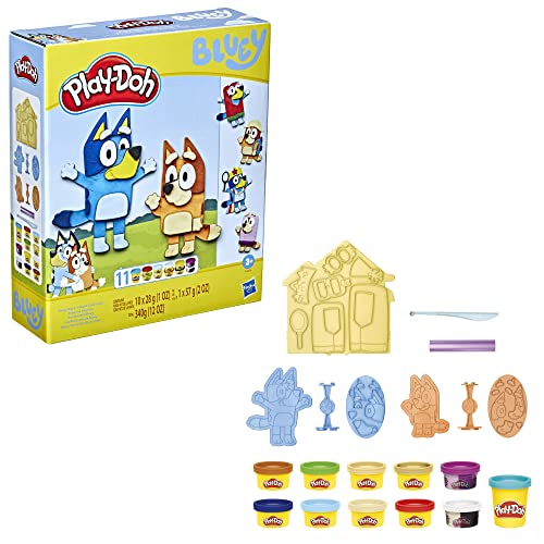 Play-Doh 5010993981359 Kneten mit Bluey mit 11 Dosen, S von Play-Doh