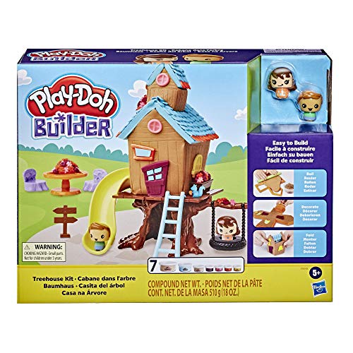 Play-Doh Builder Baumhaus Bauset für Kinder ab 5 Jahren mit 7 Farben - Einfaches Bauset zum Selbermachen von Play-Doh