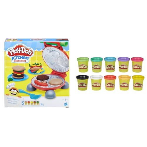 Play-Doh Damen, Burger Party, Knete Für Fantasievolles Und Kreatives Spielen, Mehrfarbig, One Size & Farbenkiste mit 10 Dosen à 56 g 29413F03 Multicolor Play-Doh Damen, Burger Party, Knete Für Fantasievolles Und Kreatives Spielen, Mehrfarbig, One Size & Farbenkiste mit 10 Dosen à 56 g 29413F03 Multicolor von Play-Doh