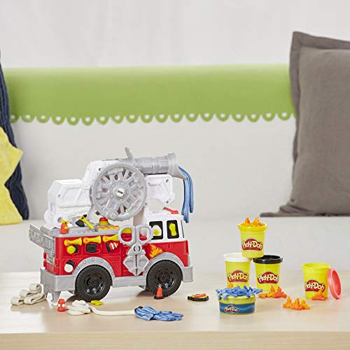 Play-Doh E6103EU5 Wheels Feuerwehrauto Spielzeug mit 5 Dosen einschließlich Wasserknete, für fantasievolles und kreatives Spielen von Play-Doh