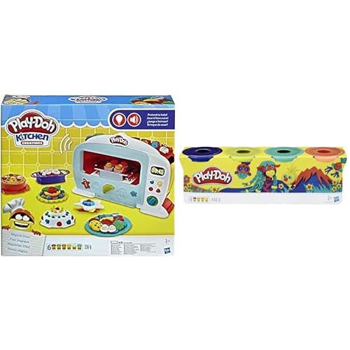 Play-Doh Hasbro Magischer Ofen Knete, für fantasievolles und kreatives Spielen. Für Kinder ab 3 Jahren & E4867ES0 4er Pack WILD, Knete für fantasievolles und kreatives Spielen Play-Doh Hasbro Magischer Ofen Knete, für fantasievolles und kreatives Spielen. Für Kinder ab 3 Jahren & E4867ES0 4er Pack WILD, Knete für fantasievolles und kreatives Spielen von Play-Doh