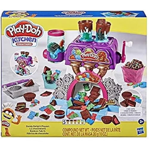 Play-Doh Kitchen Creations Bonbon-Fabrik für Kinder ab 3 Jahren mit 5 Farben von Play-Doh