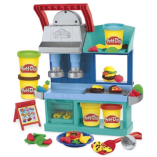 Play-Doh Kitchen Creations Buntes Restaurant, 2-seitiges Küchenspielset, Set für Mädchen und Jungen, Small von Play-Doh