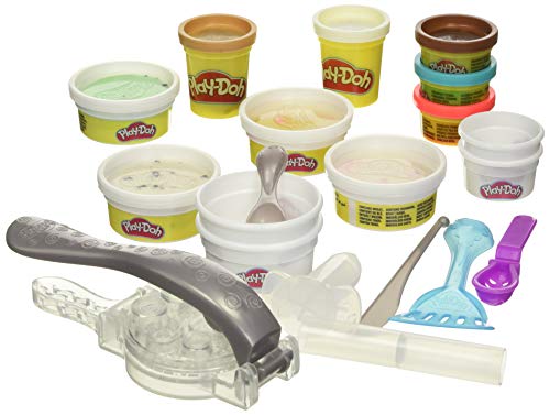 Play-Doh Kitchen Creations Rollzies Rolled Ice Cream Set with 4 Cans of Color Burst Compound Plus 5 Additional Non-Toxic Colors von Play-Doh