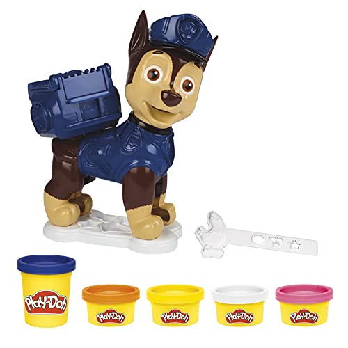 Play-Doh PAW Patrol Rettungshund Chase Spielzeug für Kinder ab 3 Jahren mit 5 Dosen F1834 Mehrfarbig von Play-Doh