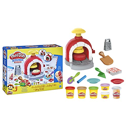 Play-Doh Kitchen Creations Pizzabäckerei Spielset mit 6 Dosen 8 Accessoires von Play-Doh