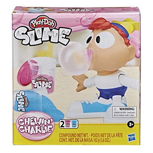 Play-Doh Slime Karlchen Kaugummi Schleimblase, Spielzeug für Kinder ab 3 Jahren, mit 2 Dosen Slime in Pink und Blau von Play-Doh