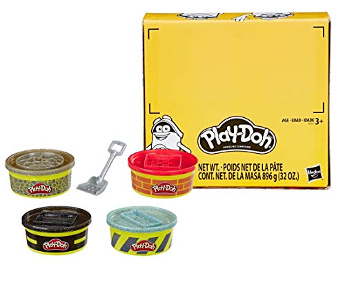 Play-Doh Wheels Baustellen-Knete 4er-Pack mit extragroßen Dosen, 4 Farben von Play-Doh