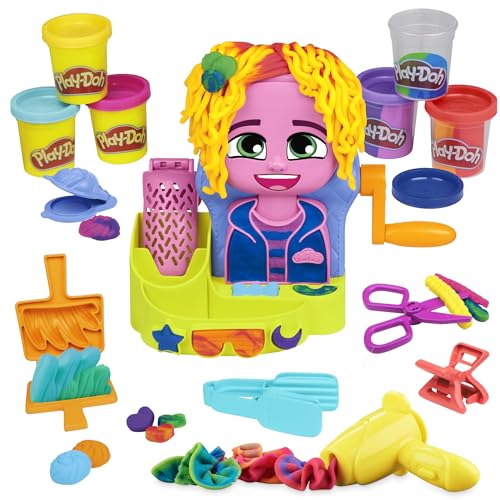 Play-Doh Wilder Friseur Spielset mit 6 Dosen, Rollenspielzeug, kreatives Spielzeug für Mädchen und Jungen ab 3 Jahren von Play-Doh