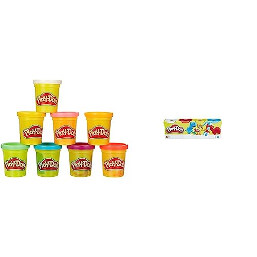 PlayDoh E5044EU4 8er Pack, Knete in Regenbogen Farben, für fantasievolles und kreatives Spielen, bunt & 4er Pack WILD, Knete für fantasievolles und kreatives Spielen E4867ES0 Mehrfarbig von Play-Doh