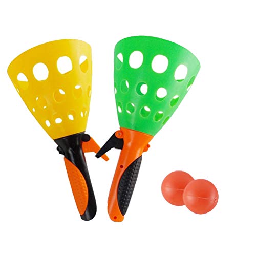 Play More Racket Basket Click and Catch Twin Ball Game Catch Ball Game Launch and Catch,Pop and Catch Outdoor Garden Twin Ball Spiel,Catch Ball Spiel,Spielaktivität für Kinder von Play More