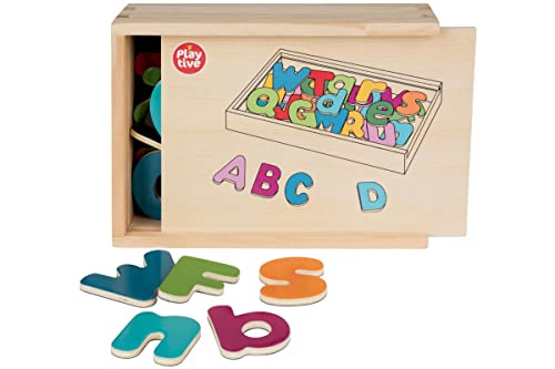 Playtive Holzmagnete Buchstaben Holzspielzeug für Kinder ab 3 Jahren von Playtive