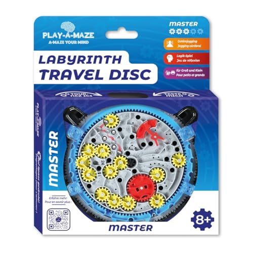 Play-a-Maze 3115278 Kugellabyrinth Puzzle Spiel, Travel Disc Master, 3D-Geduldspiel mit Zahnrädern für Fortgeschrittene, Reisespiel für Erwaschene und Kinder ab 8 Jahren Play-a-Maze 3115278 Kugellabyrinth Puzzle Spiel, Travel Disc Master, 3D-Geduldspiel mit Zahnrädern für Fortgeschrittene, Reisespiel für Erwaschene und Kinder ab 8 Jahren von Play-a-Maze