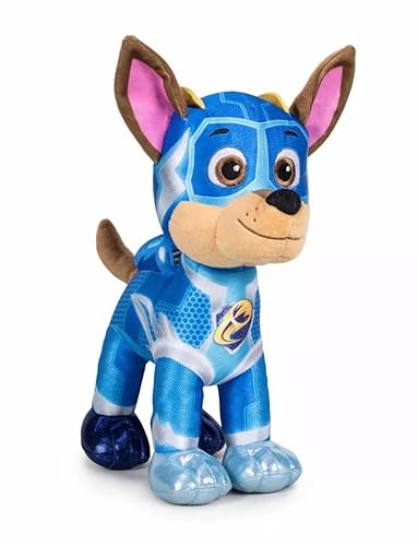 Play by Play Kuscheltier 19 cm Superwelpen Offizielles Lizenzprodukt Chase Marshall Skye Rocky Zuma Rubble Ella Tuck Pfote Mighty Hunde Welpen Plüschtier Stofftier (Chase) von Play by Play