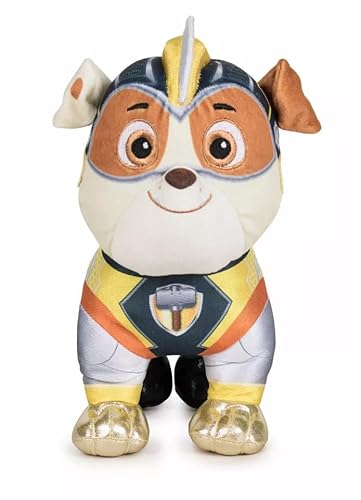 Play by Play Kuscheltier 19 cm Superwelpen Offizielles Lizenzprodukt Chase Marshall Skye Rocky Zuma Rubble Ella Tuck Pfote Mighty Hunde Welpen Plüschtier Stofftier (Rubble) von Play by Play