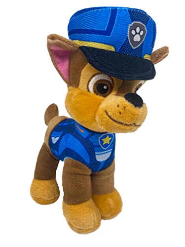 Play by Play Paw Patrol The Movie, 7 versch. Motive, 19 cm Plüsch Figuren Chase, Marshall, Liberty, Skye, Rubble, Rocky, Zuma, ORIGINAL Kuscheltier Lizenzware für Kinder - Kinofilm 2021 (Chase) von Play by Play