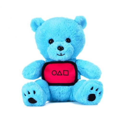 Play by Play Squid Game The Challenge Plüschtier Teddy Bear Blau mit Box Display Bär mit einer Dalgon-Karte - Höhe 25 cm von Play by Play