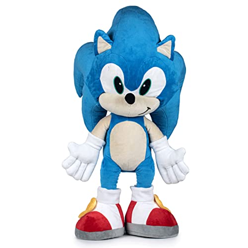 Play by Play Sonic Der Igel 100 cm Plüschtier Sonic Riesen-XXL Sonic The Hedgehog Ideal für alle Altersgruppen, Weihnachten, Könige von SEGA