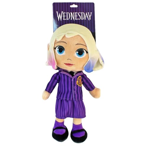 Play by Play Wednesday Puppe Kuscheltier – ca. 32 cm – detailreich mit gestickten Details & Outfit – weiche Figur zum Sammeln & Spielen – Geschenkidee für Fans & Kinder (Enid) von Play by Play