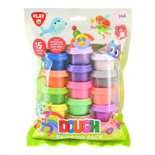 Play Knete Set - Rainbow Knetdosen - 15 Farben Knete für Kinder von Play