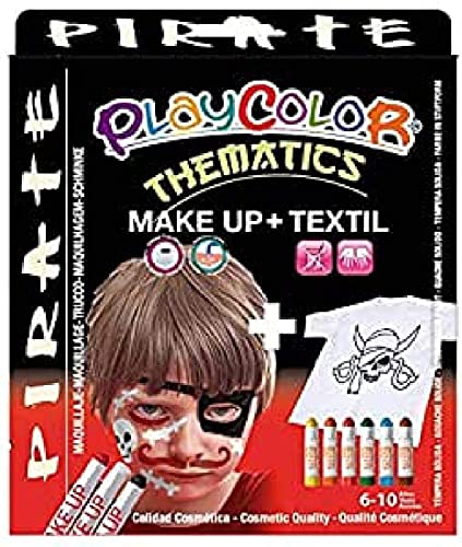PlayColor Farbe 58042 5 g Basic Make Up Tasche mit 10 g Textil One Pirate Set Face Paint Stick von PlayColor